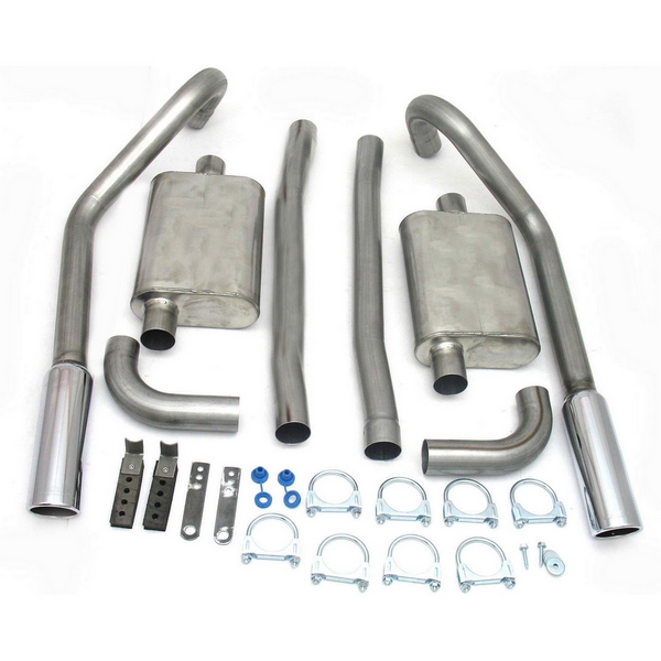 2 1/2 "Natural Dual Rear Exit Stainless Steel